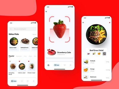 Ingrediencies Finder appdesign calorie calories design food food app illustration ingredient scan scanner track calorie ui uidesign uiux ux uxdesign