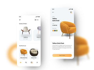 Designer chair selling app appdesign chair design furniture furniture app ios app ios app design mobile app mobile app design ui uidesign uiux ux uxdesign