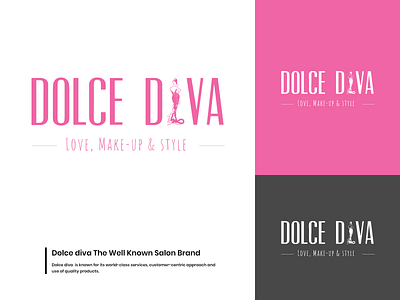 Dolce Diva The Salon Brand branding flat icon illustration logo makeup minimal salon logo typography vector