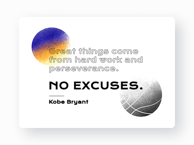No Excuses | Kobe Bryant colorful design kobe lakers modern purple quote quotes text typogaphy yellow