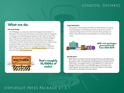 519Pursuit Press Pack Teaser 519 brand design brand identity branding carepackage covid19 digital art digital illustration donations graphic design illustration illustration art local business marketing collateral nonprofit outreach socktober