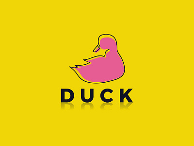 Duck bird branding duck icon illustraion logo pink typography ui ux yellow