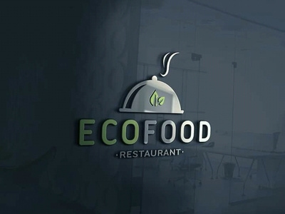 Eco Restaurant art brand branding clean design flat graphic design icon identity illustration lettering logo minimal photoshop type typography vector