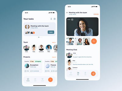 Task Management App app orange task ui ux