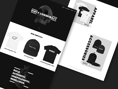 Dirty Conspiracy Website apparel art direction branding creative direction design e commerce e commerce design fashion graphic design streetwear ui user experience user interface ux web design website website design