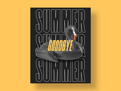 Goodbye Summer Poster 3d 3d art art direction creative direction design graphic design pool poster poster art print print design summer summer flyer