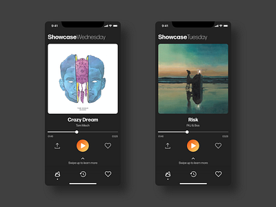 Showcase Daily App Design - Showcase Page app app design art direction creative direction design mobile mobile app mobile app design mobile design music music app music discovery music player product design ui ui design uiux ux ux design uxui