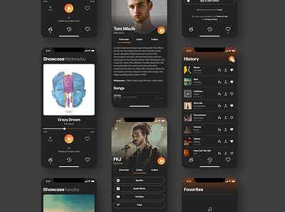 Showcase Daily App Design app app design art direction creative direction design mobile mobile app mobile app design mobile design music music app music discovery music player product design ui ui design ux ux design uxui uxui design