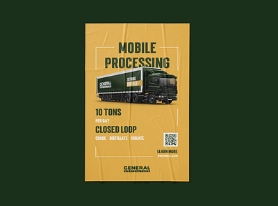 General Agriculture Mobile Hemp Processing Poster agricultural art direction cannabis collateral creative direction design graphic design hemp marketing collateral poster poster design print print design typogaphy