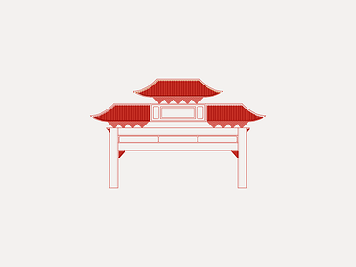 Au Quartier Chinois asian chinatown design illustration line drawing montreal