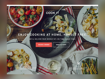 Cook It - Membership Page cook it delivery design food membership mockup startup ui web design