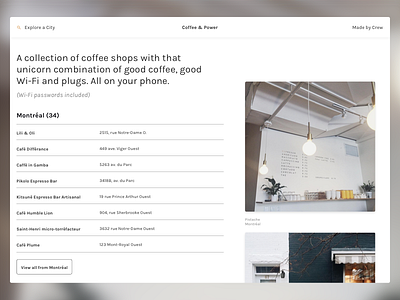 #MakeDay - Coffee & Power café coffee and power coffee shop crew landing page lists makeday site sketch ui website