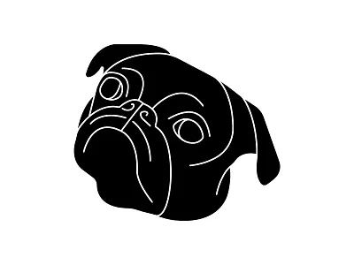 Toshi animal dog drawing illustration line pug puppy toshi