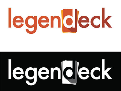Legendeck card deck logo long shadow longshadow orange