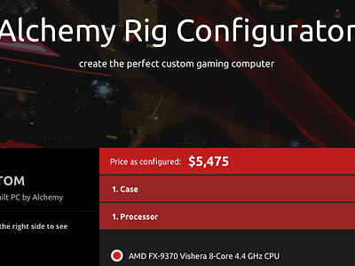 Rig Configurator Page