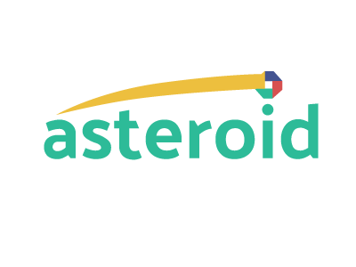 Asteroid Logo app app logo green logo modern modern logo purple red yellow