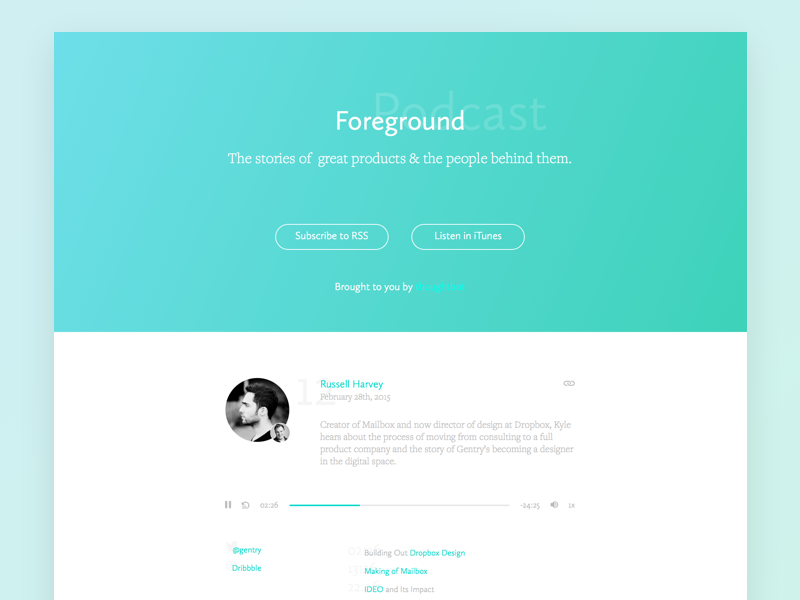Foreground Design Podcast landing page podcast