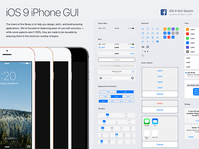 Facebook iOS 9 Sketch & PSD GUI facebook facebook design free gui ios ios 9 iphone tools