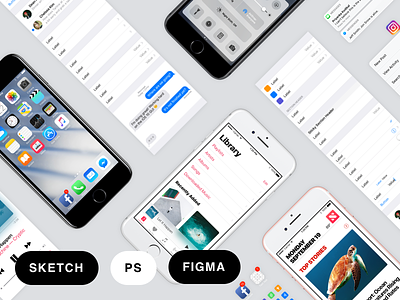 Facebook iOS 10 Sketch, Figma, & PSD GUI