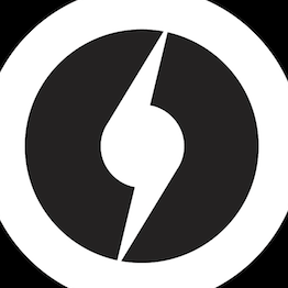 The logo. black contrast dark grey lightning logo modern stark white