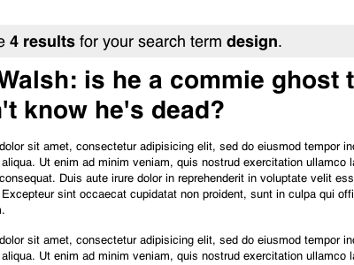 A commie ghost that doesn't know he's dead. design headline helvetica hierarchy lorem ipsum search swiss