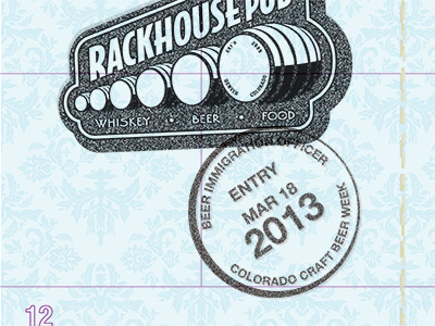 Unused Rackhouse Pub Project illustrator passport stamps