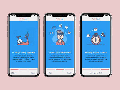 Wrkout Fitness App - Onboarding figma fitness mobile onboarding ui challenge workouts