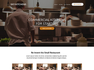SkyKitchens Landing Page food landing page marketing page restaurants small business startup