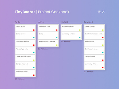 TinyBoards Concept clean design figma kanban minimal project web design