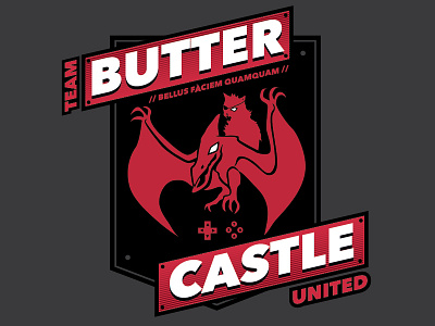 Team Butter Castle United badge castle cat emblem gaming humor logo pterodactyl sport team xbox