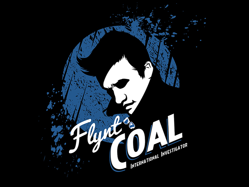 Flynt Coal achievement hunter character lets play minecraft noir portrait tshirt