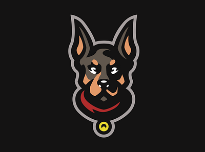 Doberman logo branding design doberman dog esports esports logo illustration logo logotype mascot logo vector