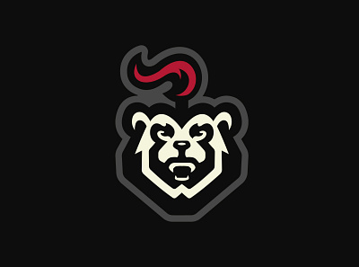 Panda mascot logo branding design esports esports logo illustration logo logotype mascot logo panda red typography vector