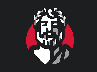 Greek philosopher logo branding design esports greek illustration logo logotype mascot logo philosopher red skull typography vector