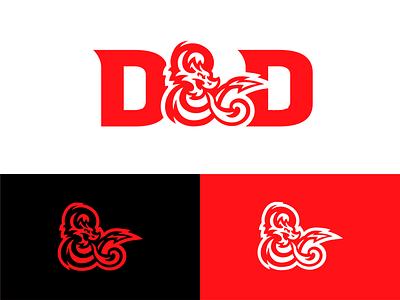 Dungeons & Dragons logo redesign branding design dragon dungeon esports esports logo illustration logo logotype mascot logo red skull typography vector