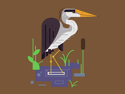 Heron 3d animal animation bird branding design esports graphic design heron illustration logo logotype mascot logo motion graphics vector