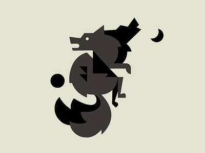 Two Wolves logo 3d animal animation branding cat design dog esports graphic design illustration logo logotype mascot logo motion graphics vector war wolf