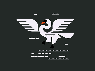 Swan in the air air animal bird branding design esports illustration logo logotype mascot logo swan ui vector world