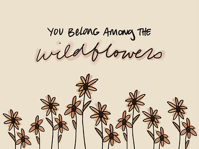 Wildflowers boho botanical art design handlettering illustration procreate procreate art typography wildflowers