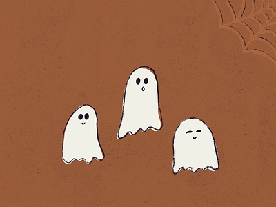 Orange Ghosts design digital art ghost ghost graphics ghosts graphic design halloween illustration procreate spooky