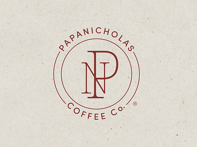 PapaNicholas Coffee Co. brand mark branding coffee coffee brand coffee branding design digital art emblem graphic design icon minimal monogram typography