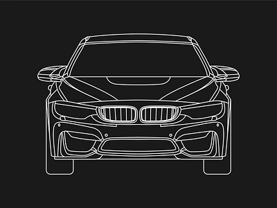 BMW M4 automotive car illustration monoline vehicle