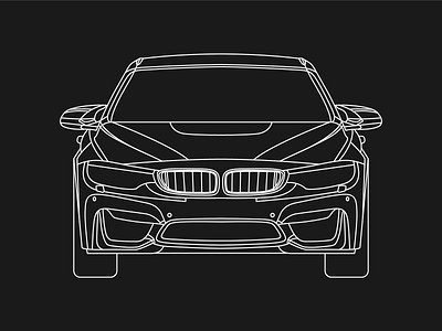 BMW M4 automotive car illustration monoline vehicle