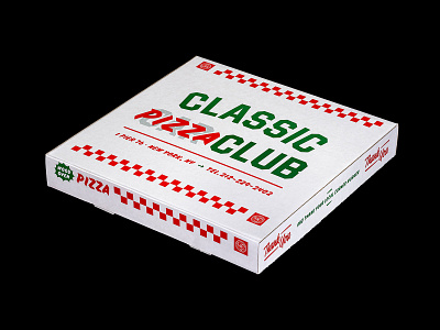 Classic Pizza Club automotive box branding car cardboard checkerboard club new york nyc package design packaging pizza pizza box typography