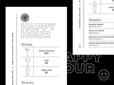 Classic Car Club Happy Hour Menu alcohol automotive branding cocktails happy happy hour icon illustration menu print