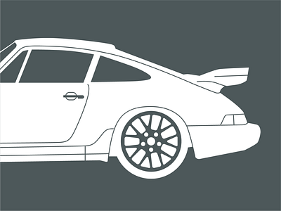 90' 964 Porsche automotive car classic illustration pattern porsche vehicle