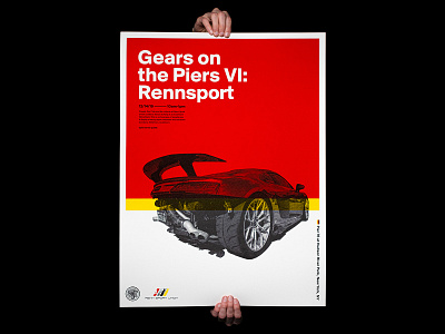 Gears On The Piers VI: Rennsport Poster audi automotive car halftone illustration poster print screenprint typography vehicle