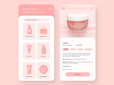 Skincare Ecommerce App android app beauty branding clean cosmetics design flat ios minimal skincare ui ux web