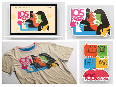 IOS Dev Days @ Microsoft - Web & Swag Designs branding character design illustration illustrator logo vector