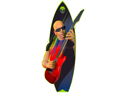 joe satriani anthony leon studio anthonyleonstudio illustration illustrator art joe satriani musician posterdesign rock art